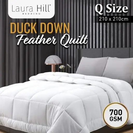 LAURA HILL 700GSM DUCK DOWN FEATHER QUILT DUVET DOONA - QUEEN