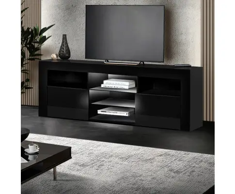 Artiss Entertainment Unit TV Cabinet LED 160cm Black Bobi