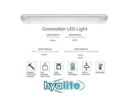 Growsaber Hydroponic Led Lights Grow Light Hydro Plant Growing 20W 6500K 600mm