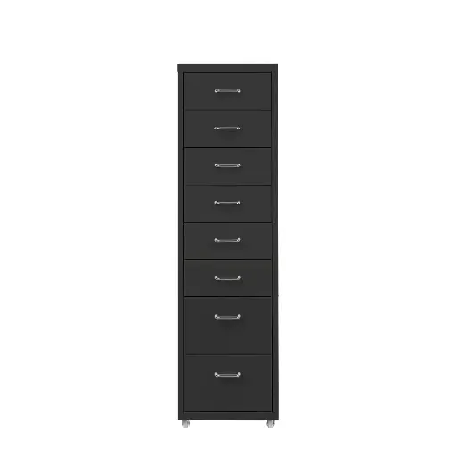 Levede 8 Drawer Office Cabinet Drawers Black