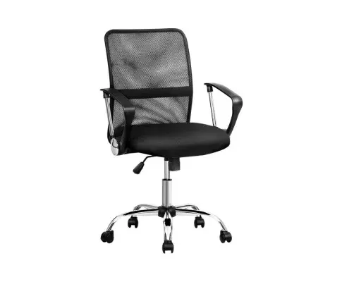 Artiss Mesh Office Chair Mid Back Black