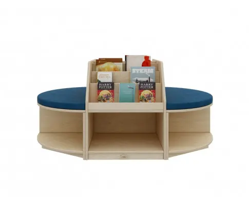 Jooyes Kids Wooden Reading Island Bookcase - Blue