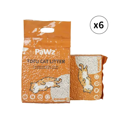 PaWz 2.5kg Tofu Cat Litter Clumping Natural x 6