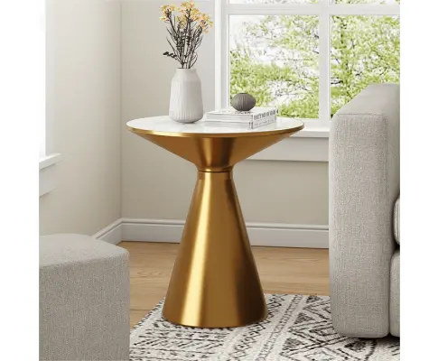 Golden Halo Round Side Table