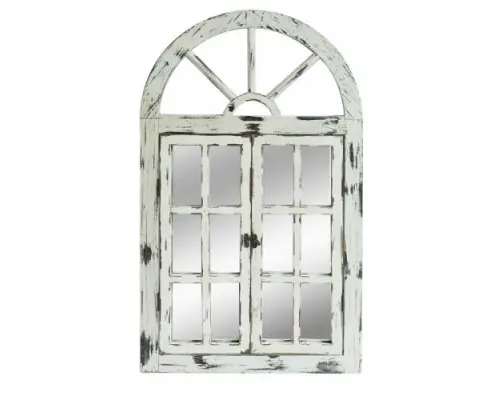 Rustic White Scarlett Window Mirror