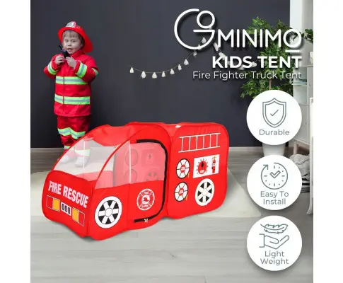 GOMINIMO Kids Fire fighting truck Tent (Red)