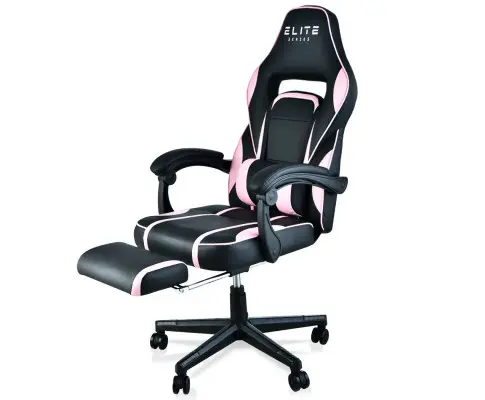 OVERDRIVE Gaming Chair Pink Racing Computer Office Ergonomic Reclining Footrest