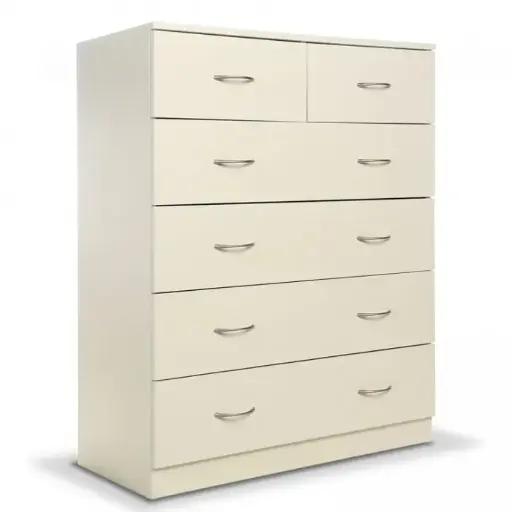 TALLBOY DRESSER 6 CHEST OF DRAWERS STORAGE CABINET 85 X 39.5 X 105CM