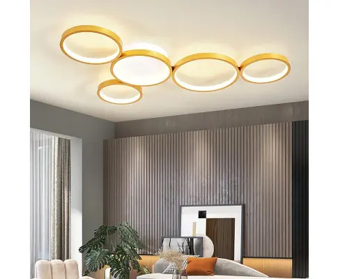 LED Golden Ceiling Light with Remote Control, 54W