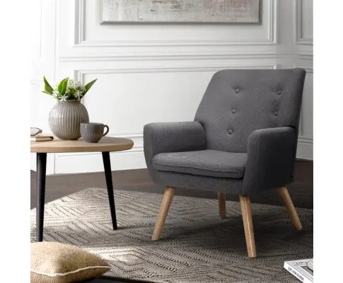 Artiss Fabric Dining Armchair - Grey