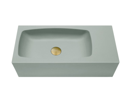 New Concrete Cement Wash Basin Counter Top Matte Mint Green Wall Hung Curved Basin