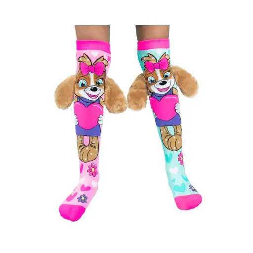 MADMIA Puppy Love Socks With Ears Kids & Adults Age 6 - 99