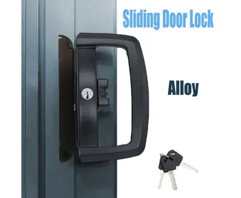 Inside and Outside key Sliding Patio Door Alloy Lock Set With 3 Keys Pull Handle Entrance Glass Door