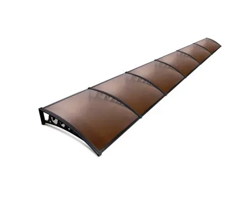 Instahut Window Door Awning Door Canopy Patio UV Sun Shield BROWN 1mx6m