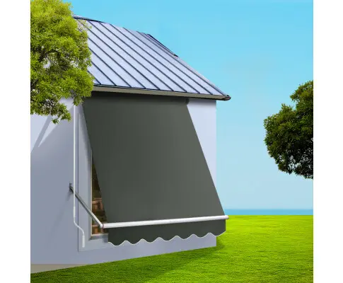 Instahut Window Fixed Pivot Arm Awning Outdoor Blinds Retractable Canopy 1.5X2.1M