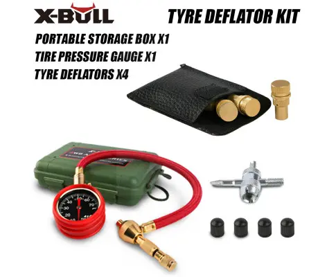 X-BULL Tyre Deflators Tire Automatic 4WD Pressure Gauge 4 Brass Deflator