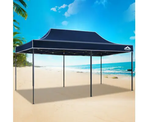 Instahut Gazebo Pop Up Marquee 3x6m Folding Tent Wedding Outdoor Camping Canopy Gazebos Shade Navy