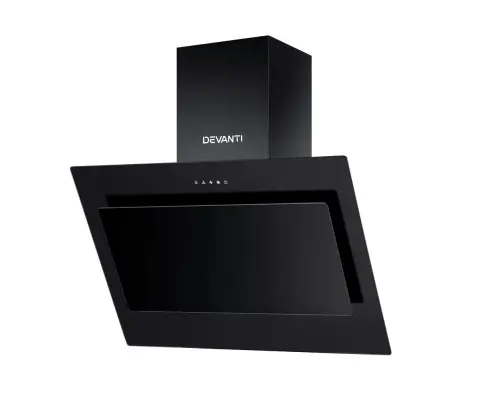 Devanti 900mm Range Hood 90cm Rangehood Glass Black