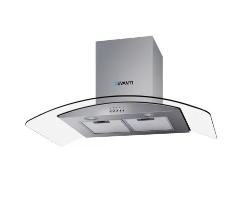 Devanti 900mm Range Hood 90cm Rangehood Glass Canopy