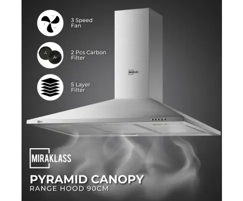 MIRAKLASS Pyramid Rangehood 90cm MK-RH-0690S-TD