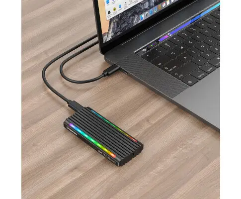 Simplecom SE525 NVMe / SATA M.2 SSD USB-C Enclosure with RGB Light USB 3.2 Gen 2 10Gbps