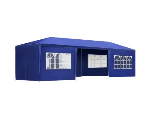 Instahut Gazebo 3x9m Marquee Wedding Party Tent Outdoor Camping Side Wall Canopy 8 Panel Blue