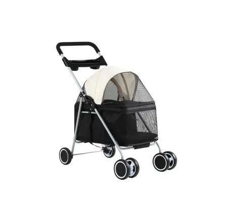 i.Pet Pet Stroller Pram Dog Cat Carrier Cage Large Travel Pushchair Foldable 4 Wheels