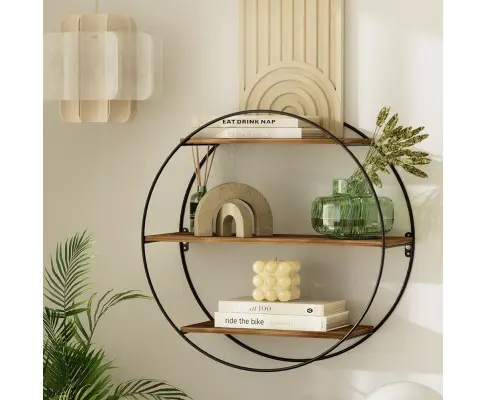 Artiss Floating Wall Shelf Round 3-Tier