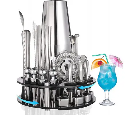 19 Pieces Cocktail Shaker Set Bartender Kit