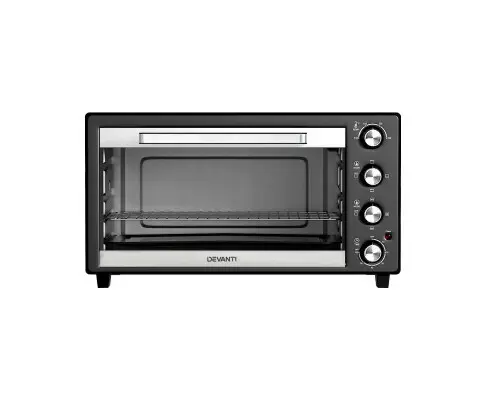 Devanti Electric Convection Oven Bake Benchtop Rotisserie Grill 45L