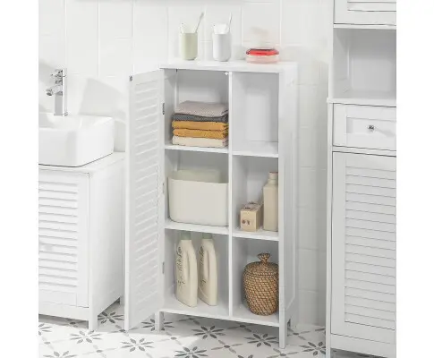 Bathroom Storage Cabinet 3 Shelves 1 Door