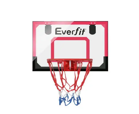 Everfit Mini Basketball Hoop Door Wall Mounted Kids Sports Backboard Indoor Red